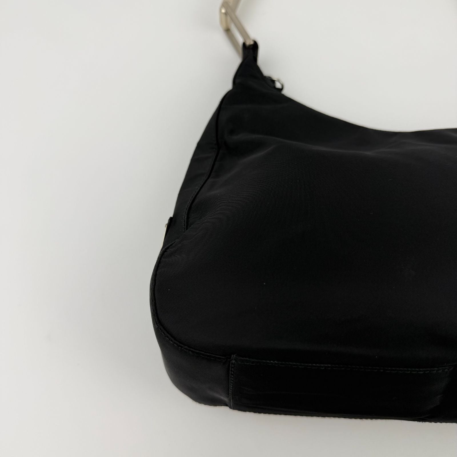 Prada Shoulder Bag Hobo Black Nylon Vintage — view 7