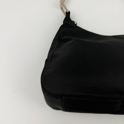Prada Shoulder Bag Hobo Black Nylon Vintage — view 7