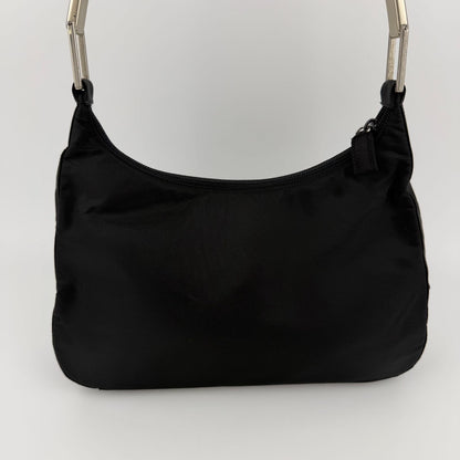 Prada Shoulder Bag Hobo Black Nylon Vintage — view 3