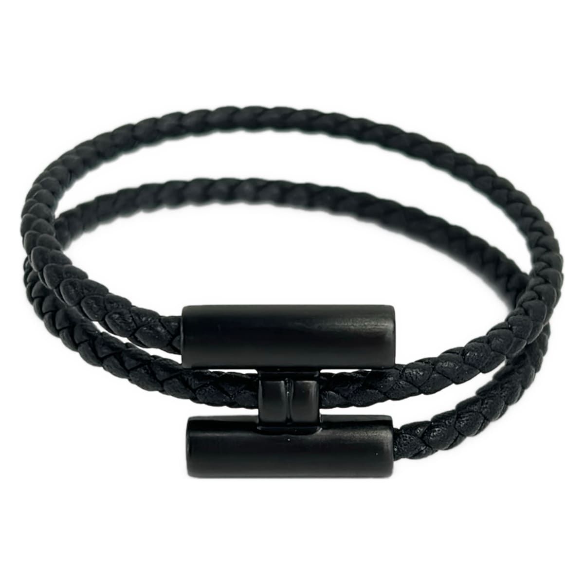 Hermes Bracelet Tournis Black Braided Matte
