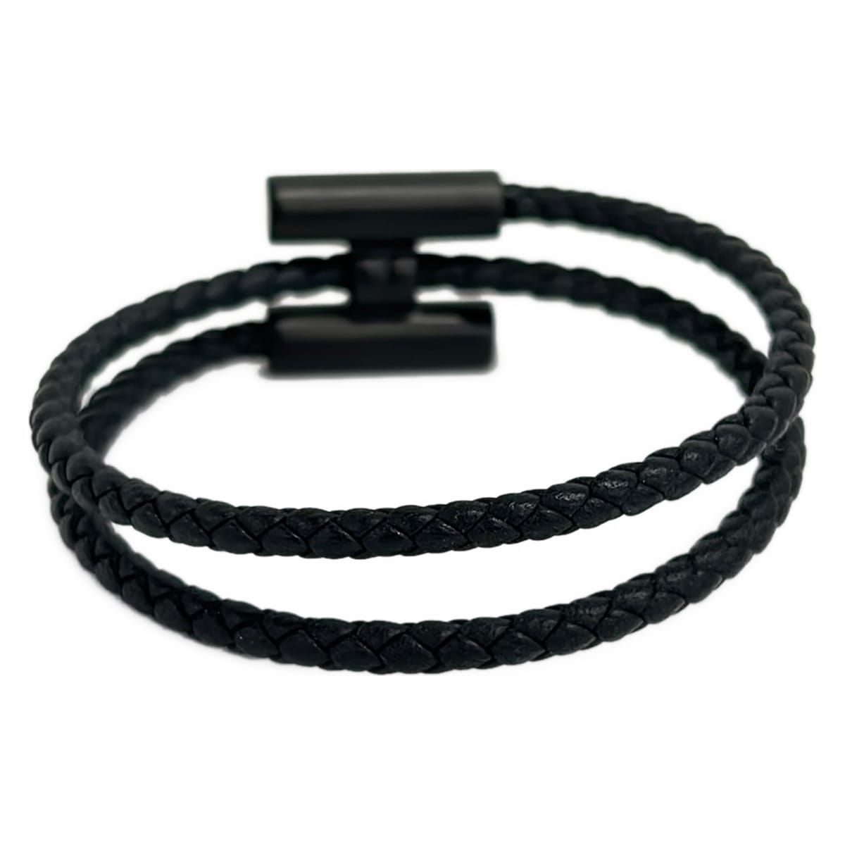 Hermes Bracelet Tournis Black Braided Matte — view 3