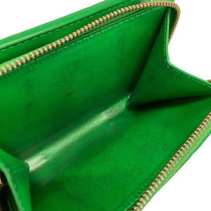 Bottega Veneta Bifold Wallet Cassette Zip Around Green Leather — view 4