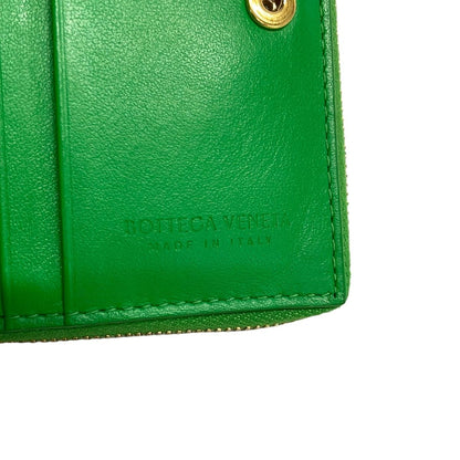 Bottega Veneta Bifold Wallet Cassette Zip Around Green Leather — view 5