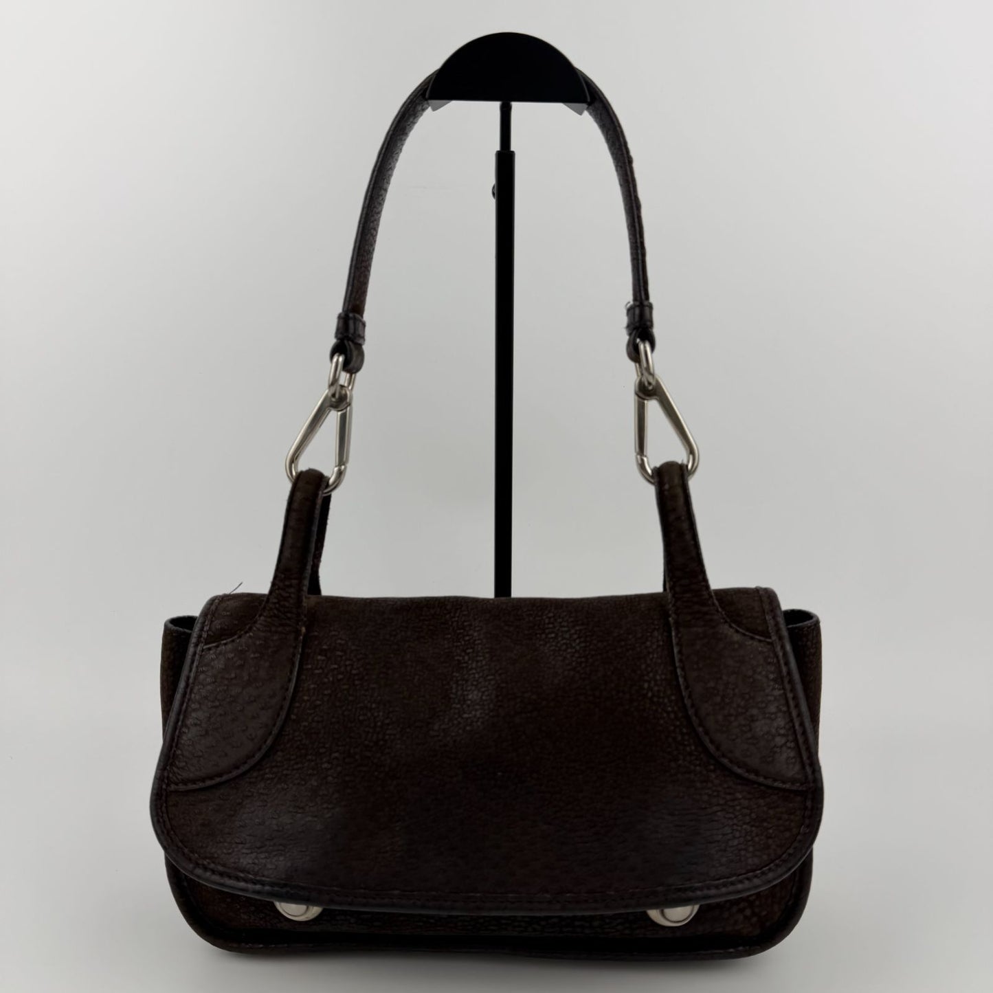Prada Shoulder Bag Hobo Brown Leather Vintage — view 2