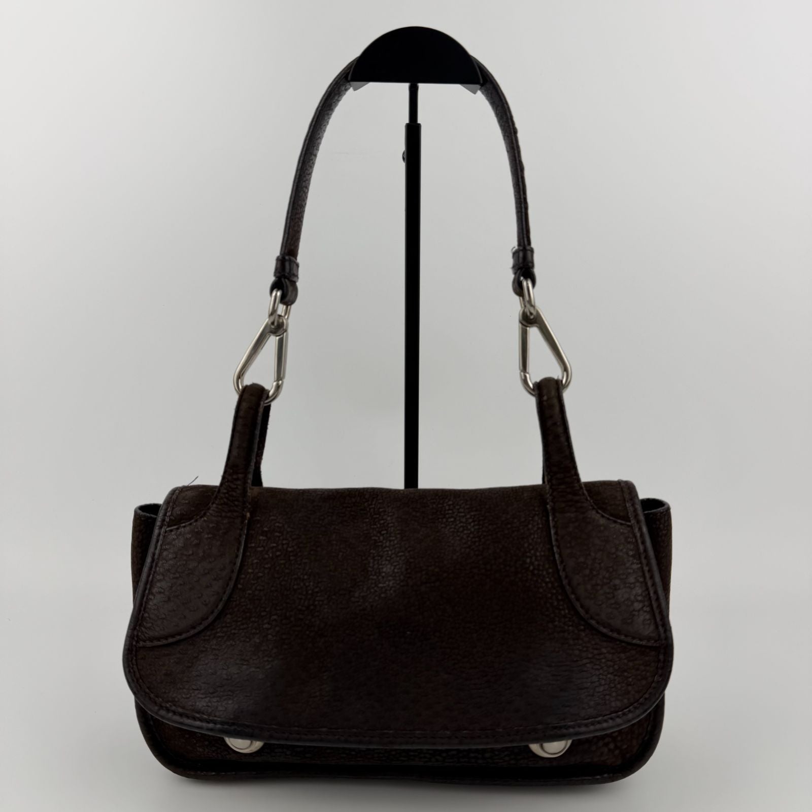 Prada Shoulder Bag Hobo Brown Leather Vintage — view 2
