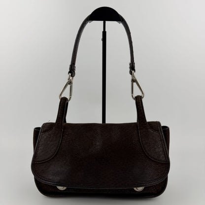 Prada Shoulder Bag Hobo Brown Leather Vintage — view 2