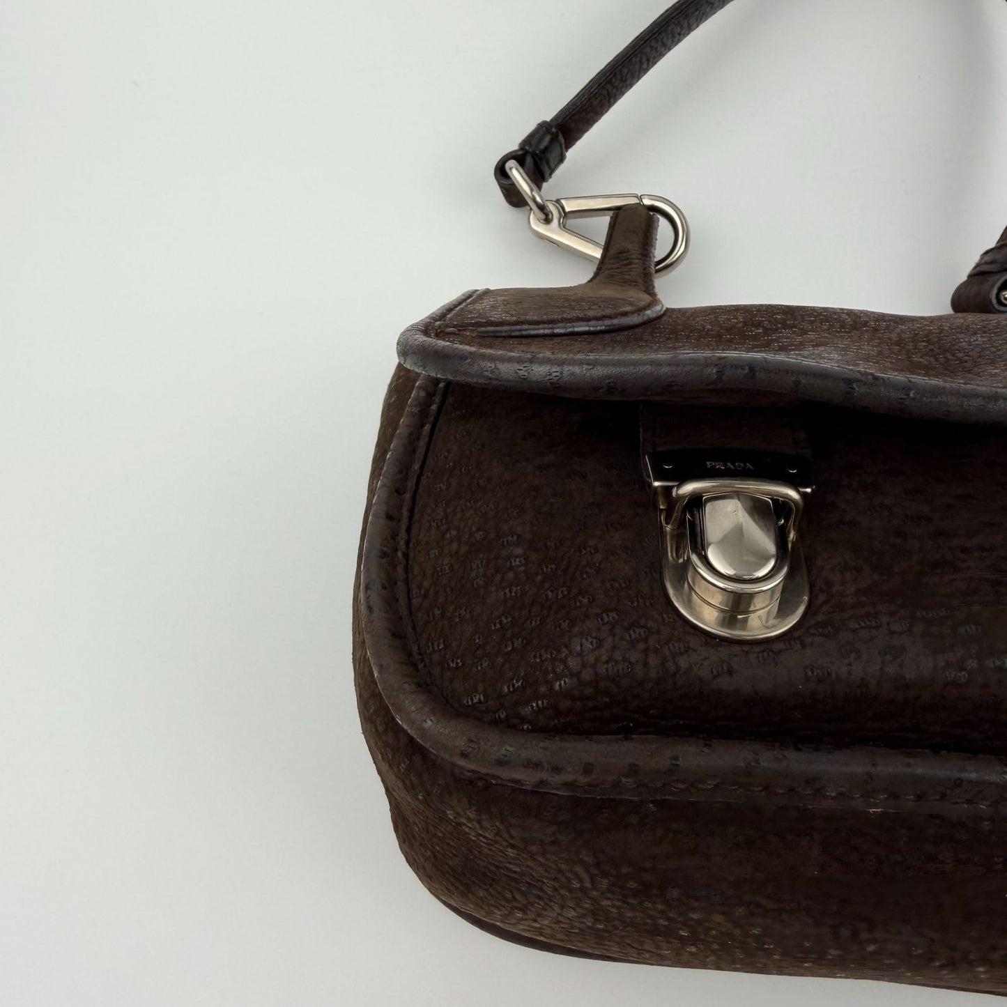 Prada Shoulder Bag Hobo Brown Leather Vintage — view 6