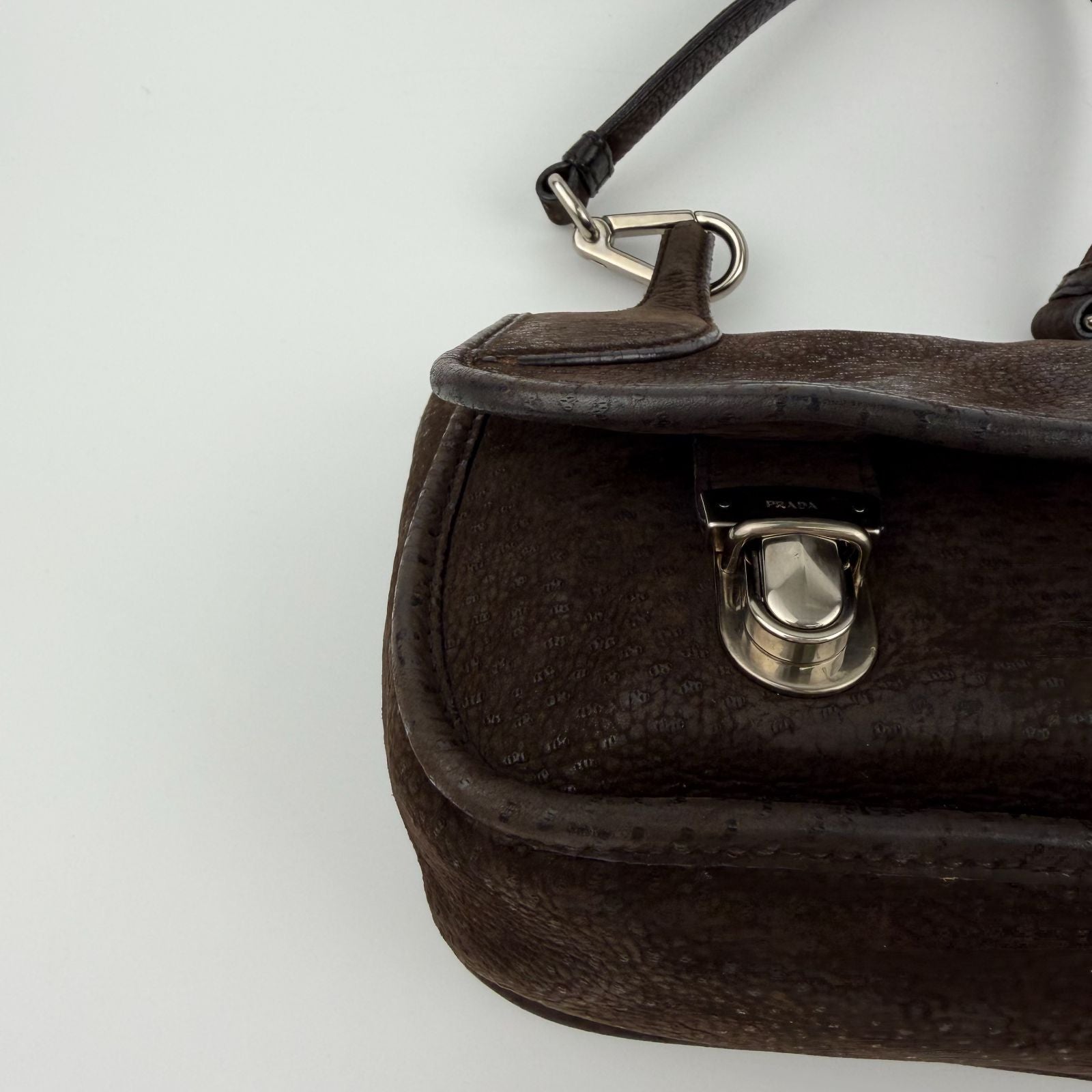 Prada Shoulder Bag Hobo Brown Leather Vintage — view 6