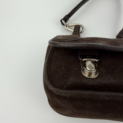 Prada Shoulder Bag Hobo Brown Leather Vintage — view 6