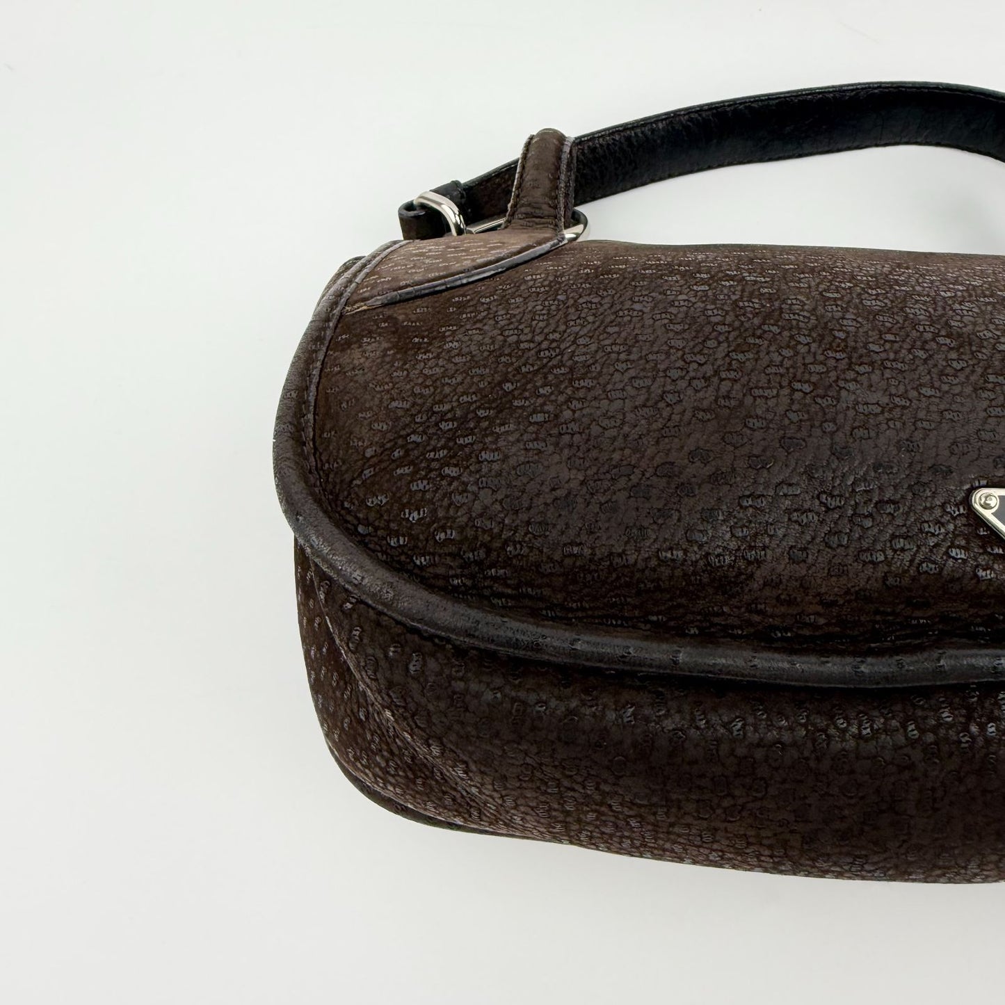 Prada Shoulder Bag Hobo Brown Leather Vintage — view 8