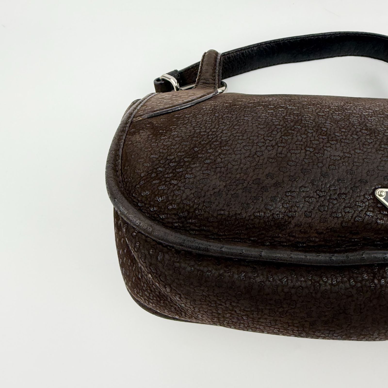 Prada Shoulder Bag Hobo Brown Leather Vintage — view 8