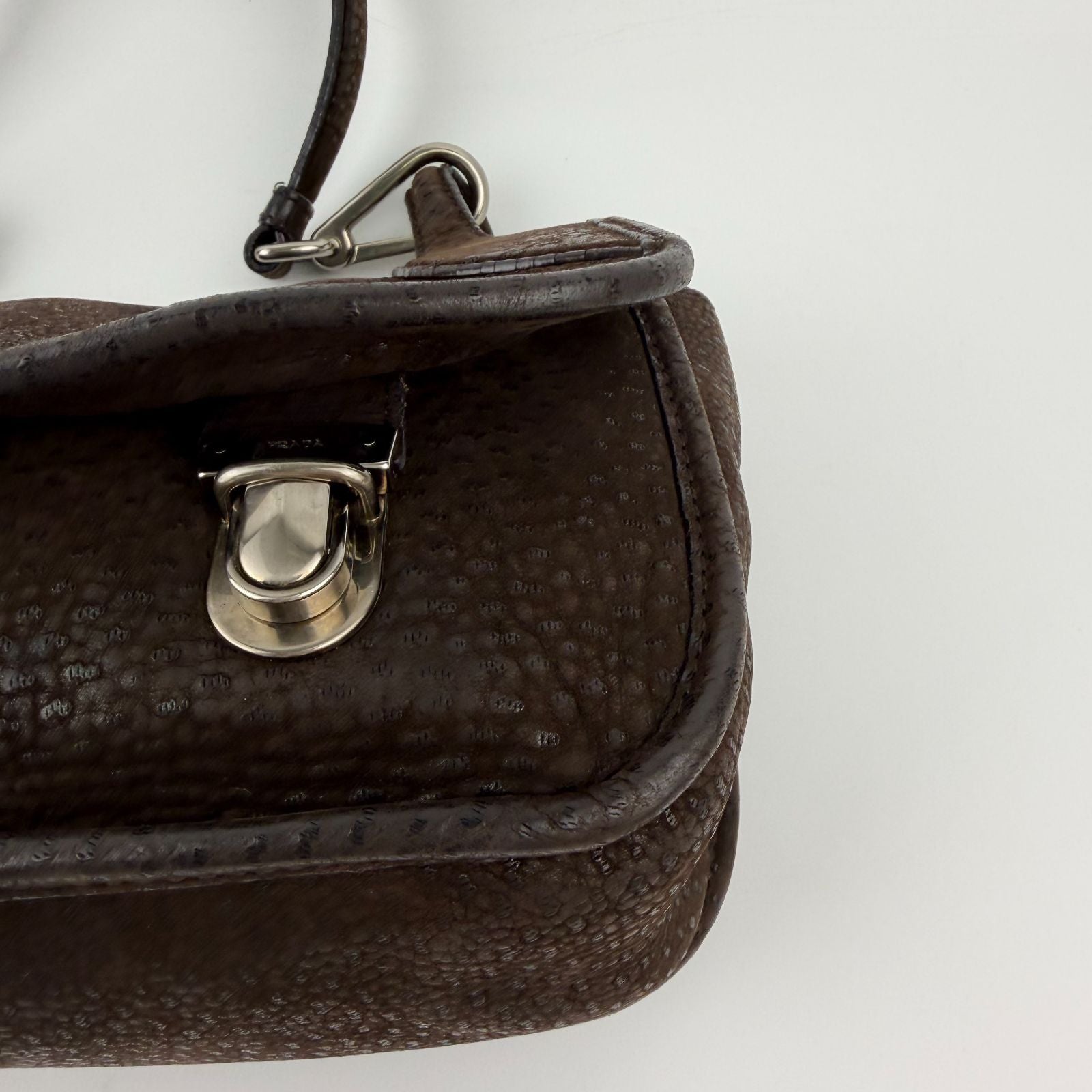 Prada Shoulder Bag Hobo Brown Leather Vintage — view 7