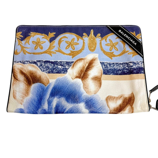 Balenciaga Baroque Floral Print Processing Second PC Case Clutch