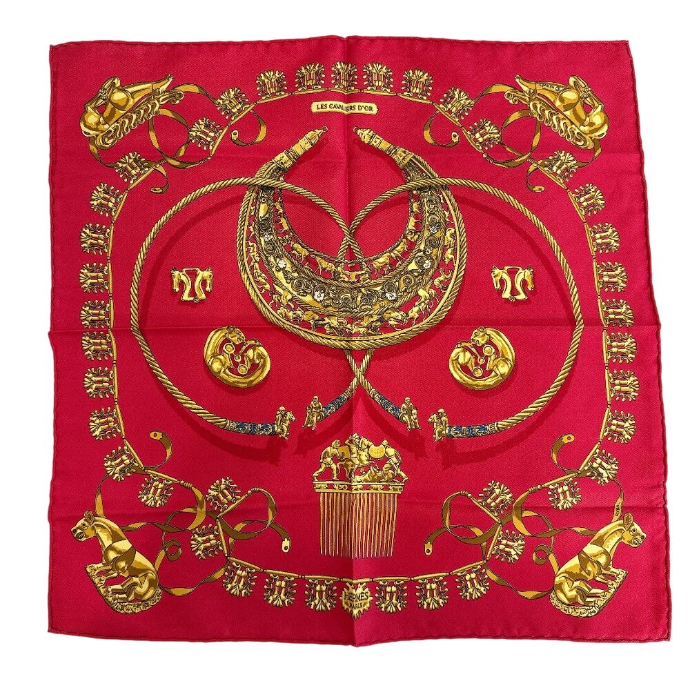 Hermes Handkerchief Carre 45 Yellow Golden Knight — view 2