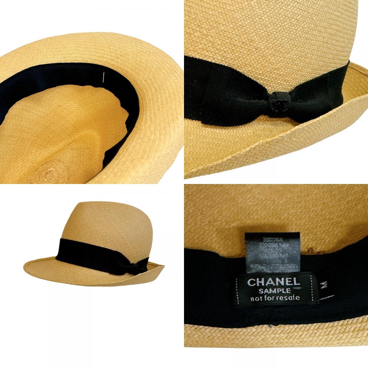 Chanel Straw Ribbon CC Logo — view 8