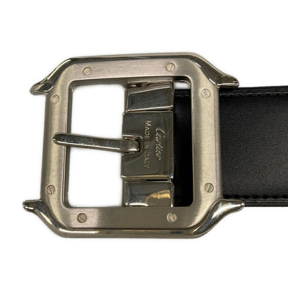 Cartier Belt Black Dark Brown Silver Reversible Santos Leather — view 3