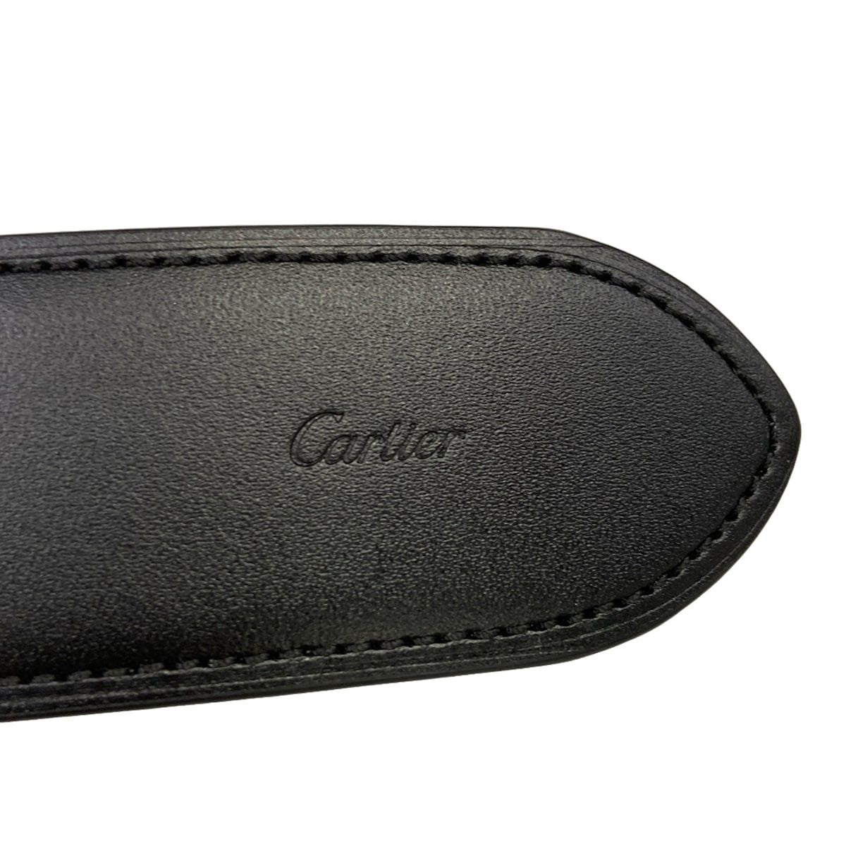 Cartier Belt Black Dark Brown Silver Reversible Santos Leather — view 4