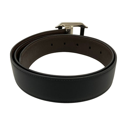 Cartier Belt Black Dark Brown Silver Reversible Santos Leather — view 2