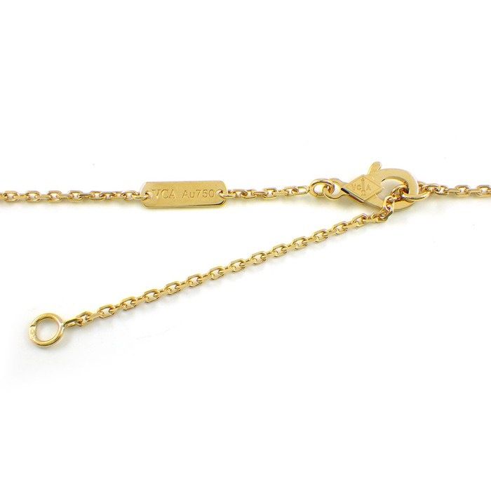 Van Cleef & Arpels Necklace Vintage Alhambra Guilloche 18k Yellow Gold Box Paper — view 3
