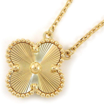 Van Cleef & Arpels Necklace Vintage Alhambra Guilloche 18k Yellow Gold Box Paper