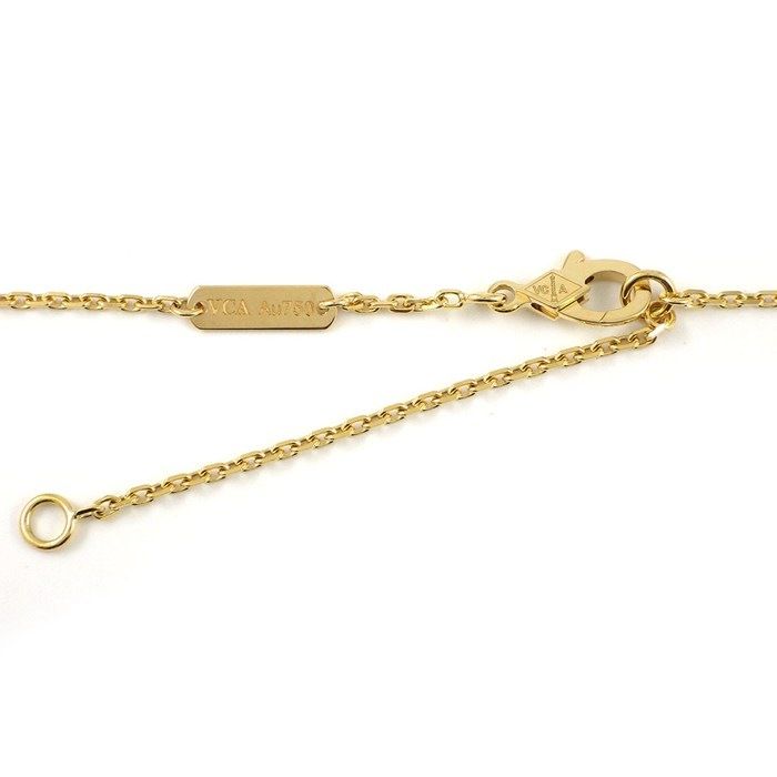 Van Cleef & Arpels Necklace Vintage Alhambra Guilloche 18k Yellow Gold Box Paper — view 3