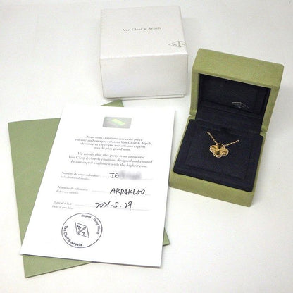 Van Cleef & Arpels Necklace Vintage Alhambra Guilloche 18k Yellow Gold Box Paper — view 8
