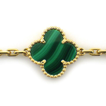Van Cleef & Arpels Bracelet Vintage Alhambra 5 Motifs Malachite 18k Yellow Gold — view 2