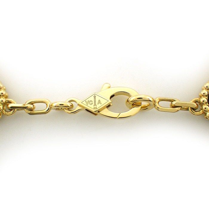 Van Cleef & Arpels Bracelet Vintage Alhambra 5 Motifs Malachite 18k Yellow Gold — view 3