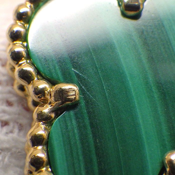 Van Cleef & Arpels Bracelet Vintage Alhambra 5 Motifs Malachite 18k Yellow Gold — view 9