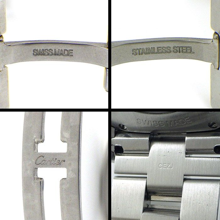 Cartier Watch Cles Silver Guilloche Dial Roman Index Date Back Slotted SS — view 5