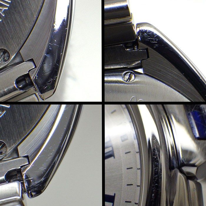 Cartier Watch Cles Silver Guilloche Dial Roman Index Date Back Slotted SS — view 9