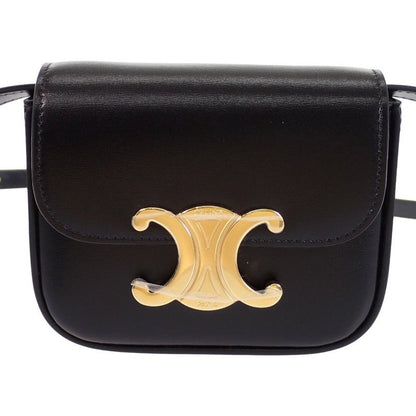 Celine Mini Claude Shoulder Bag Calf Leather Black Gold — view 2