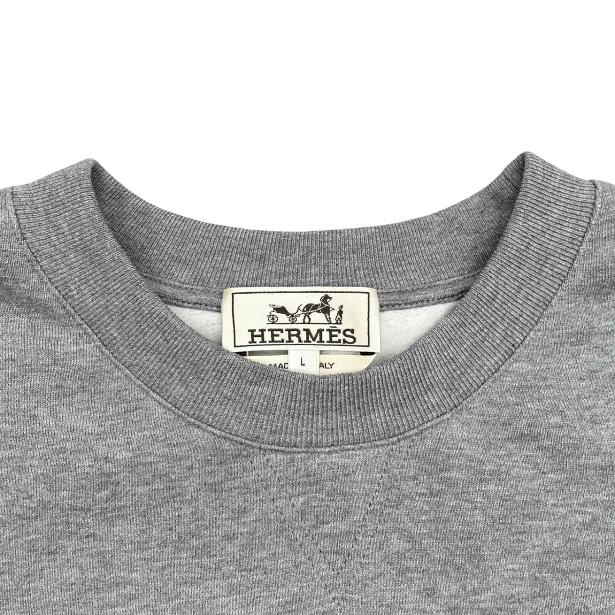 Hermes Sweatshirt Punk L Cotton Hose Gray — view 9