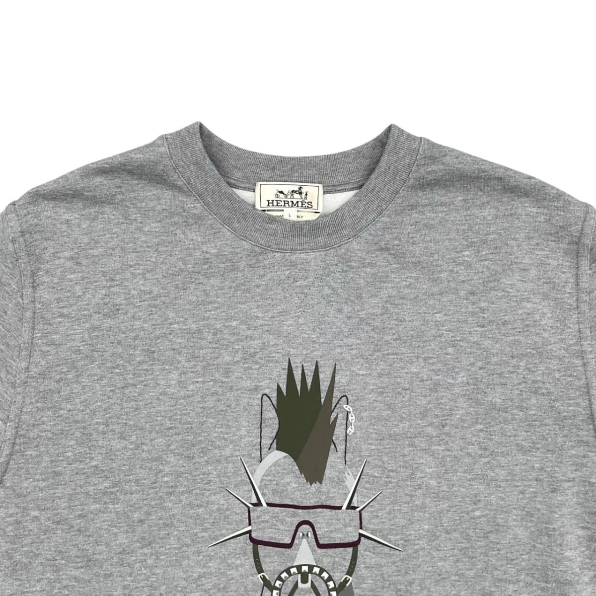 Hermes Sweatshirt Punk L Cotton Hose Gray — view 3
