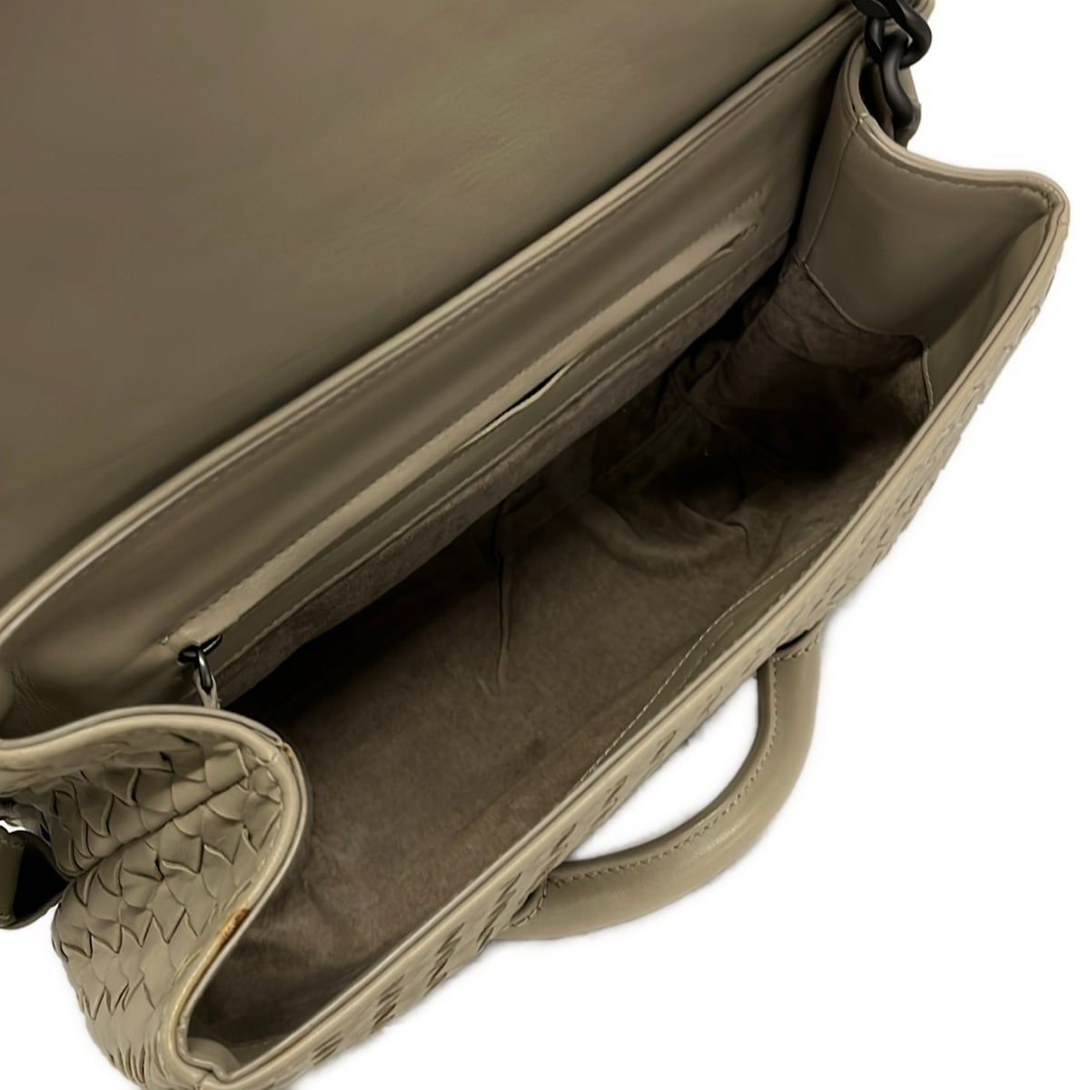 Bottega Veneta Shoulder Bag Intrecciato Beige Chain Leather — view 7
