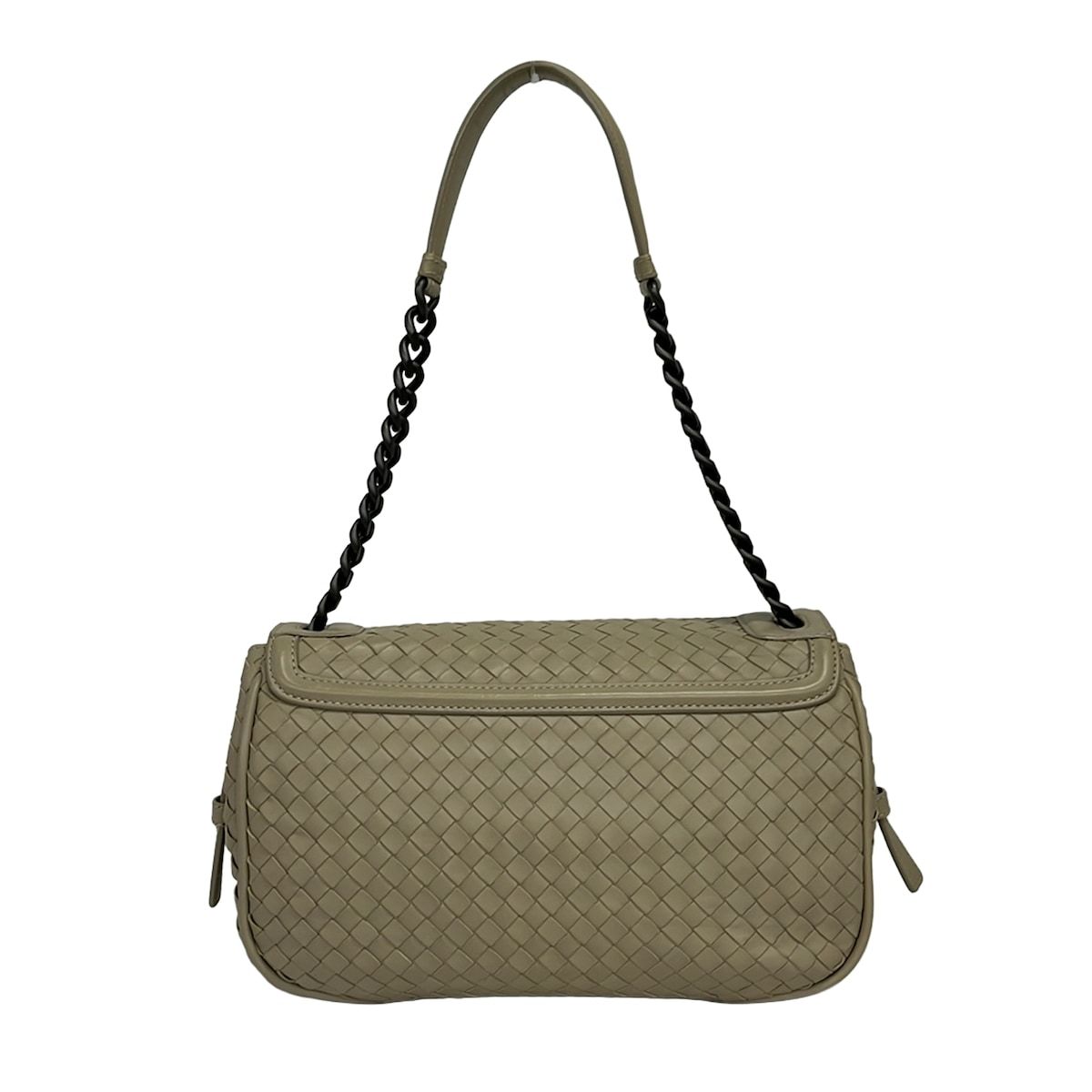 Bottega Veneta Shoulder Bag Intrecciato Beige Chain Leather — view 3