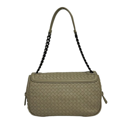Bottega Veneta Shoulder Bag Intrecciato Beige Chain Leather — view 3