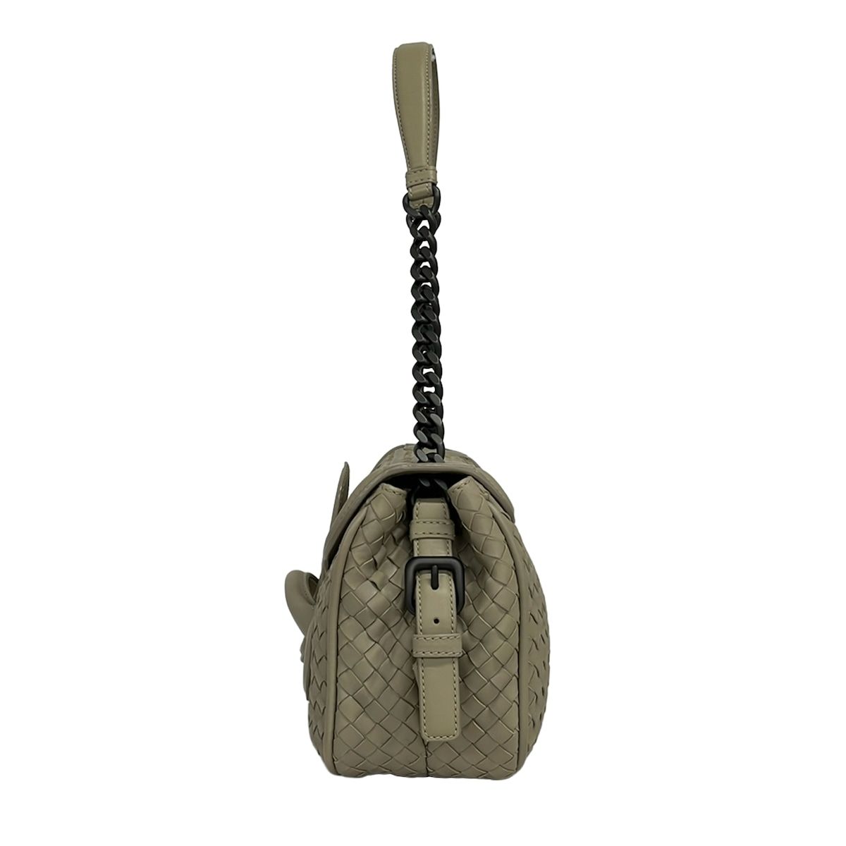 Bottega Veneta Shoulder Bag Intrecciato Beige Chain Leather — view 2