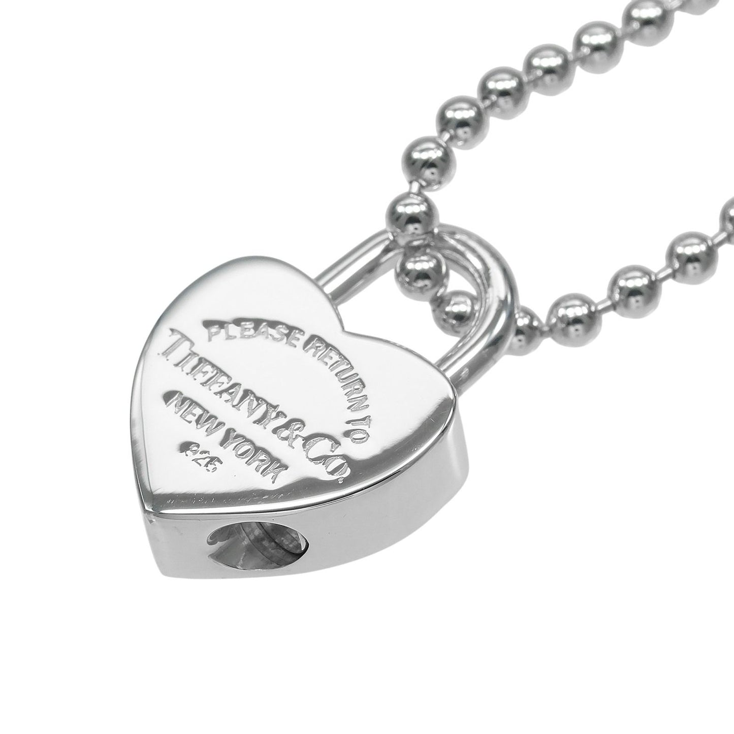 Tiffany & Co Return to Heart Lock 925 Sterling Silver Necklace — view 4