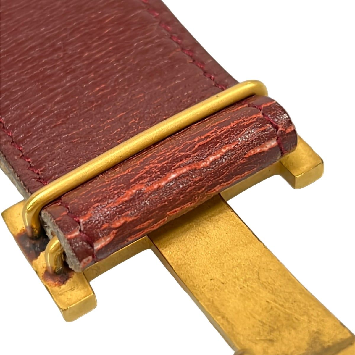 Hermes Belt 80 Bordeaux Brown Gold Reversible Leather — view 7