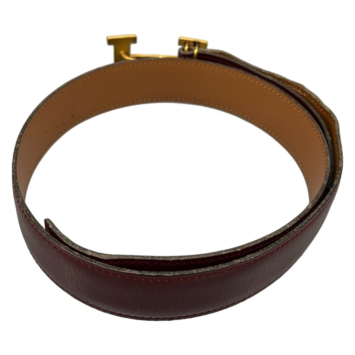 Hermes Belt 80 Bordeaux Brown Gold Reversible Leather — view 2