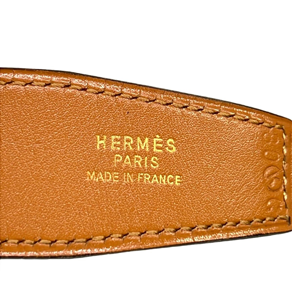 Hermes Belt 80 Bordeaux Brown Gold Reversible Leather — view 4