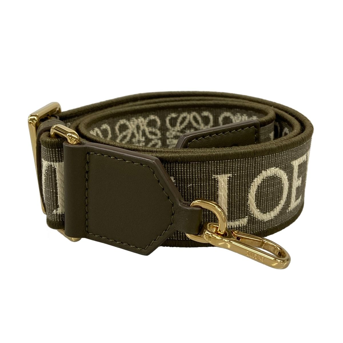 Loewe Shoulder Strap Khaki Anagram Leather