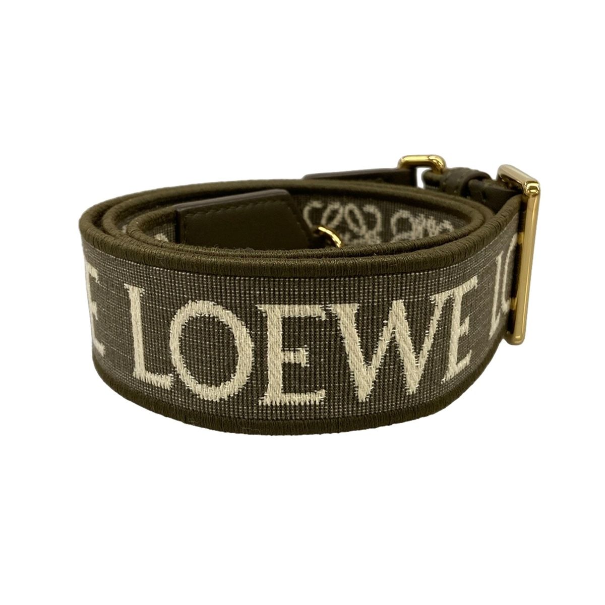 Loewe Shoulder Strap Khaki Anagram Leather — view 2