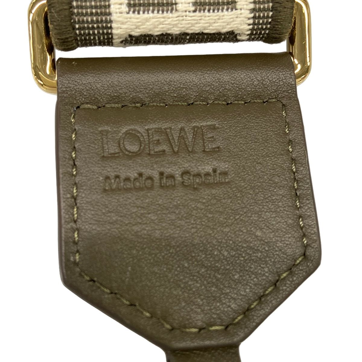 Loewe Shoulder Strap Khaki Anagram Leather — view 3