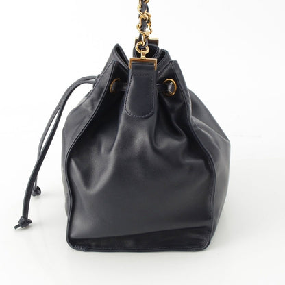 Chanel Lambskin Jumbo CC Logo Chain Shoulder Bag Gold Pouch Navy — view 4