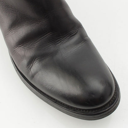 Prada Leather Long Boots Shoes Black — view 6