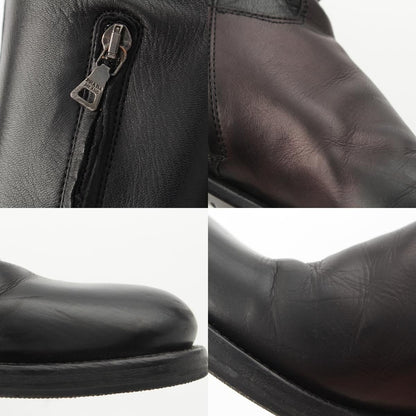 Prada Leather Long Boots Shoes Black — view 8