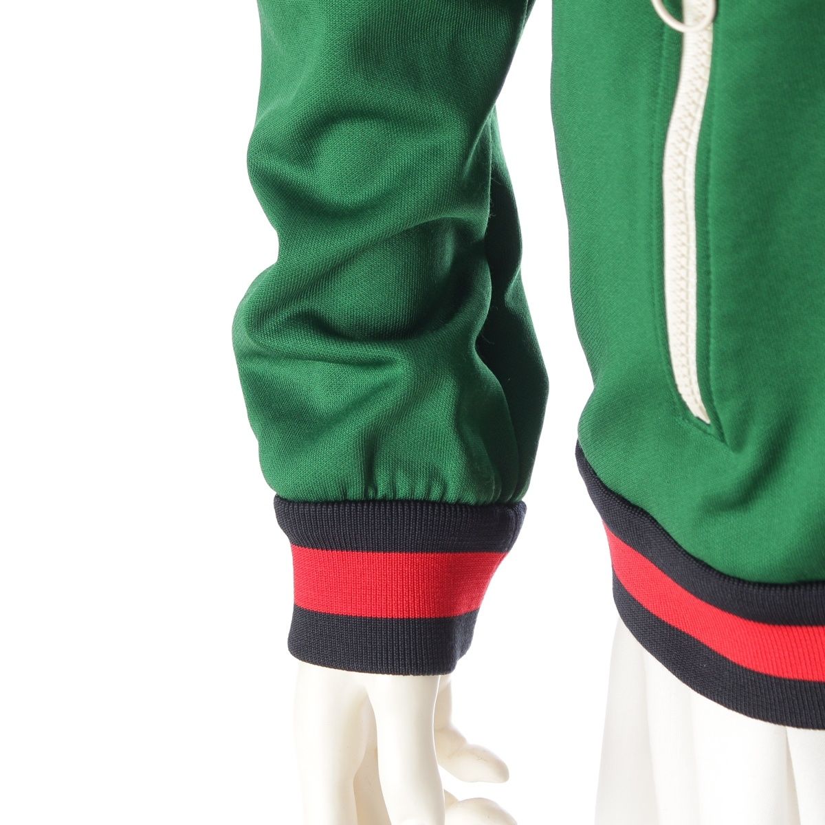 Gucci Cotton Michele Zip Up Floral Embroidery Jersey Jacket Green — view 6