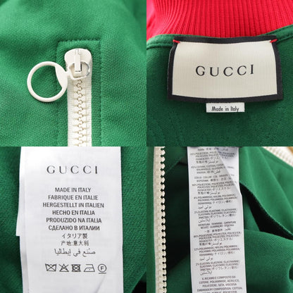 Gucci Cotton Michele Zip Up Floral Embroidery Jersey Jacket Green — view 9